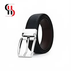 Zuciani Men's Belt with Modern Rectangular Buckle