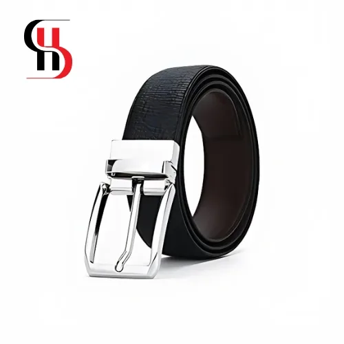 Zuciani Men's Belt with Modern Rectangular Buckle